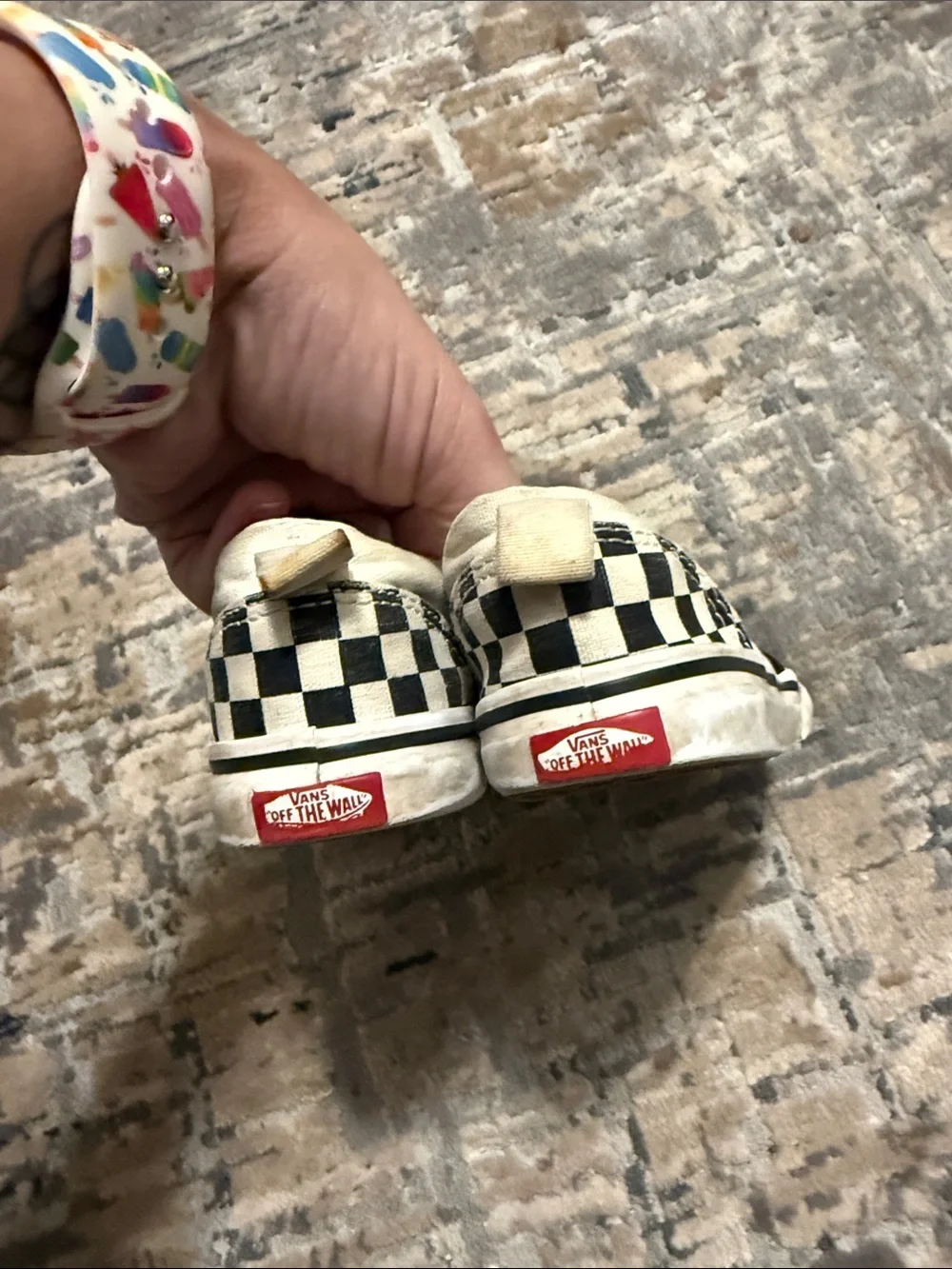Vans Kids Checkerboard Slip-On Sneakers - Black & Cream
